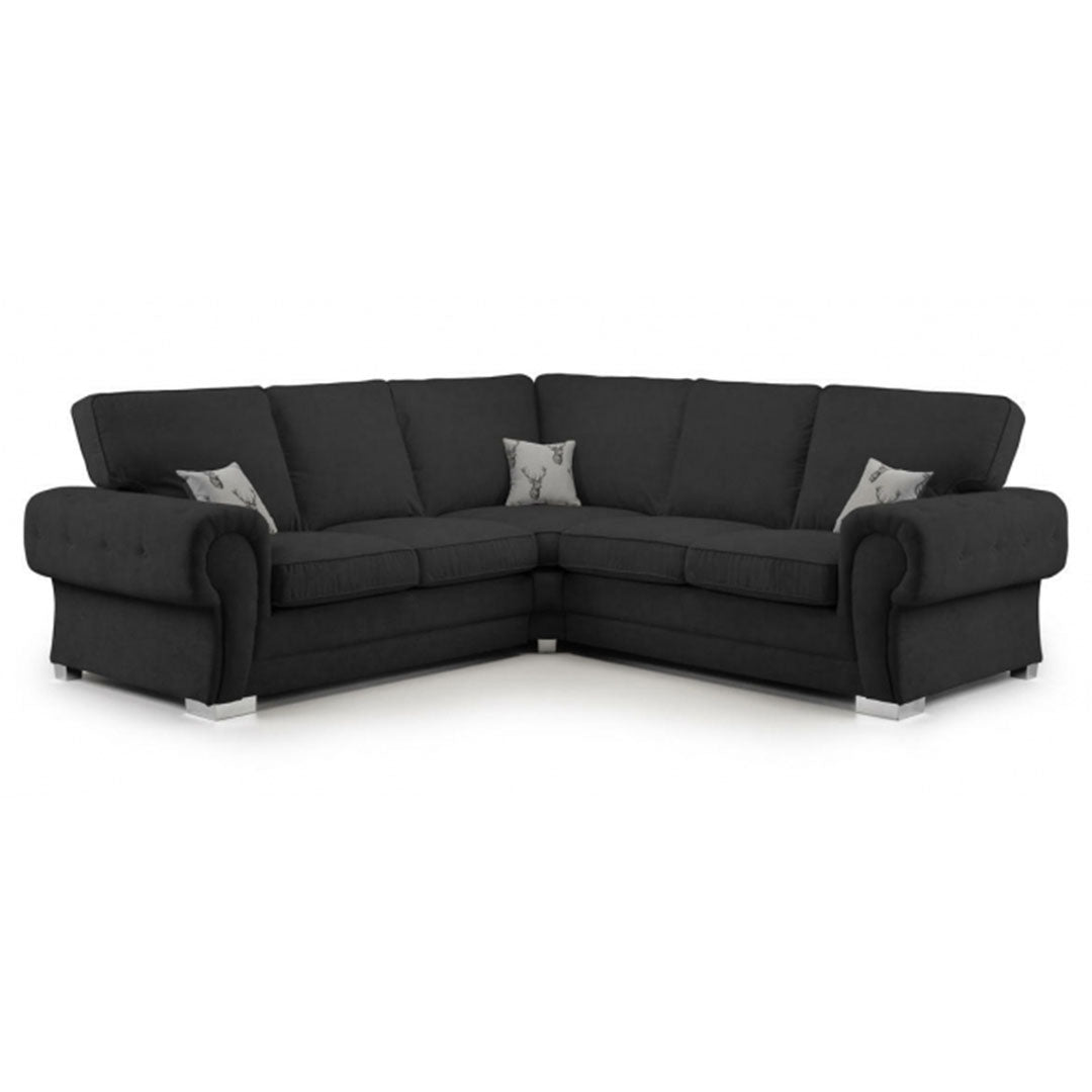 Verona Corner Sofa Black High Back