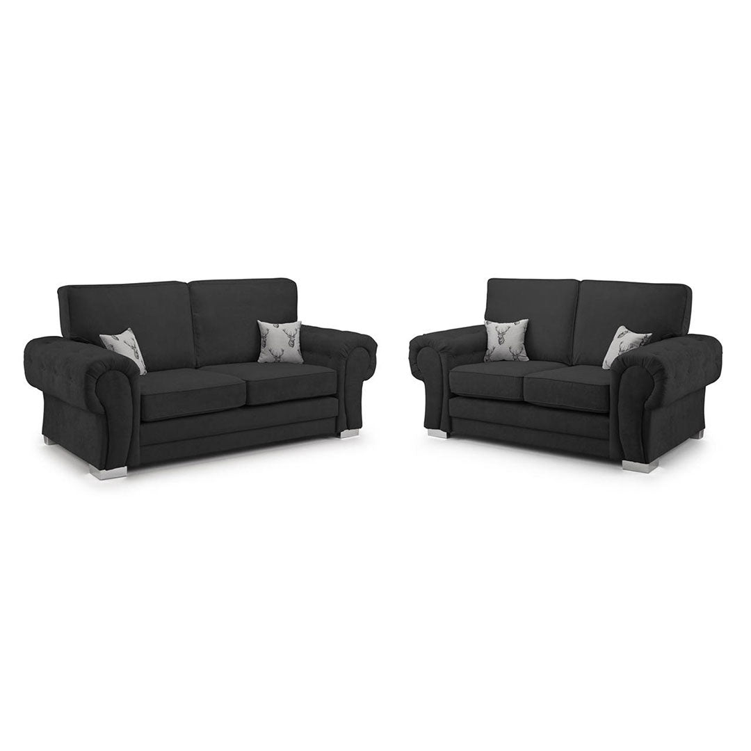 Verona 3+2 Seater Sofa Black High Back