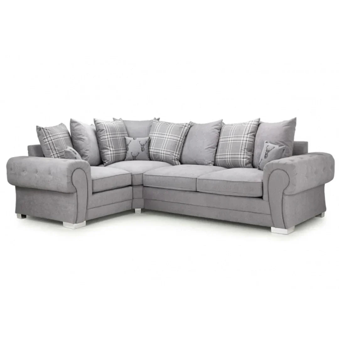 Verona 4 Seater Sofa Grey Left Facing