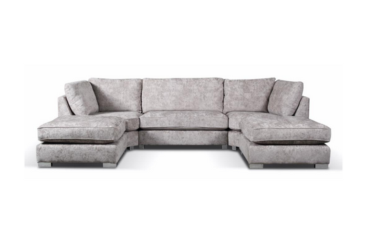 Bishop U Shape Corner Sofa Luxe Chenille Truffle