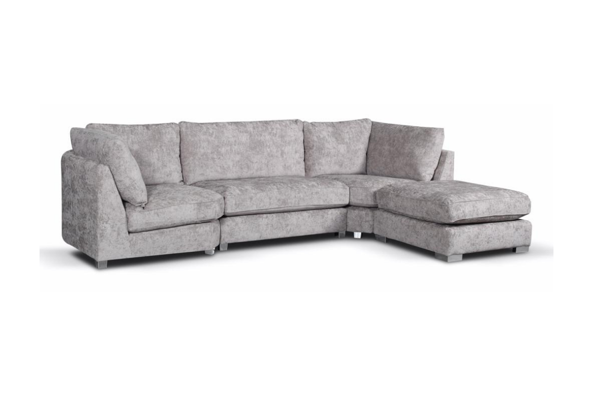 Bishop U Shape Corner Sofa Luxe Chenille Truffle