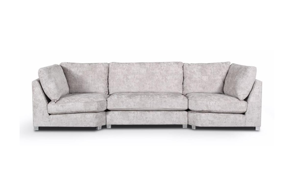 Bishop U Shape Corner Sofa Luxe Chenille Truffle