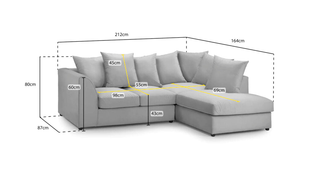 Jumbo Cord Corner Sofa Grey