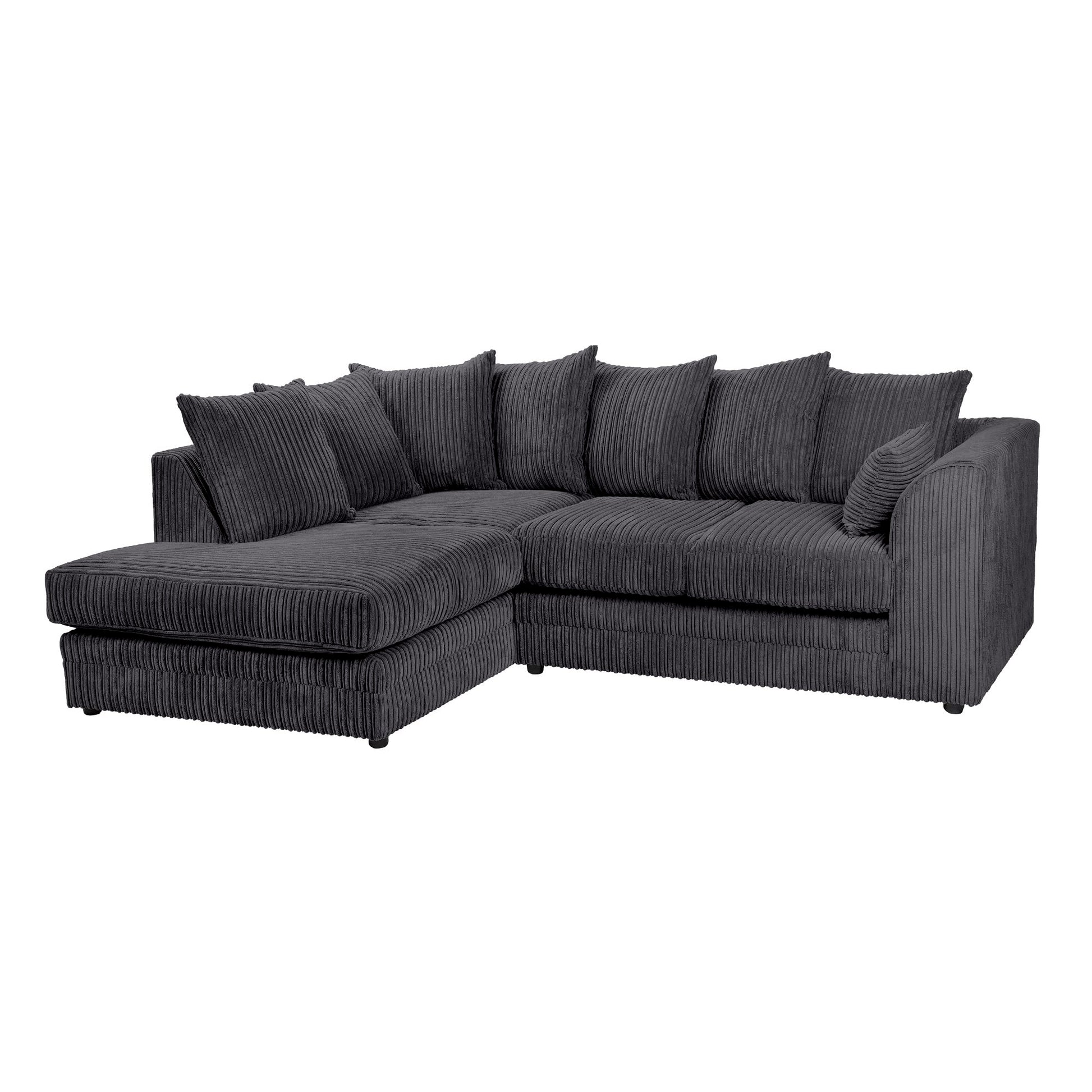 Jumbo Cord Corner Sofa Black