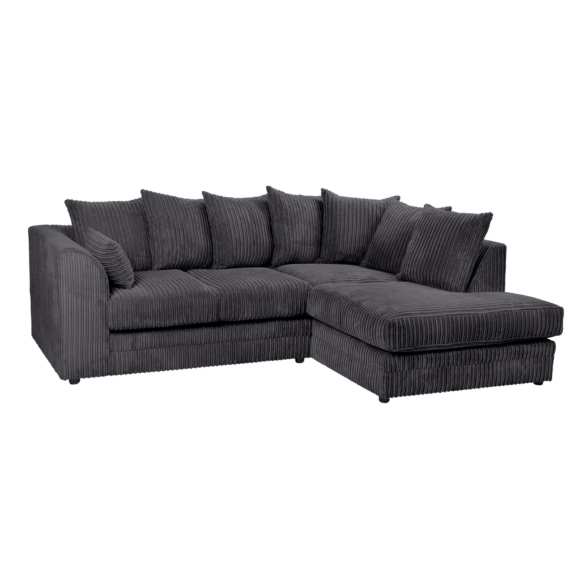 Jumbo Cord Corner Sofa Black