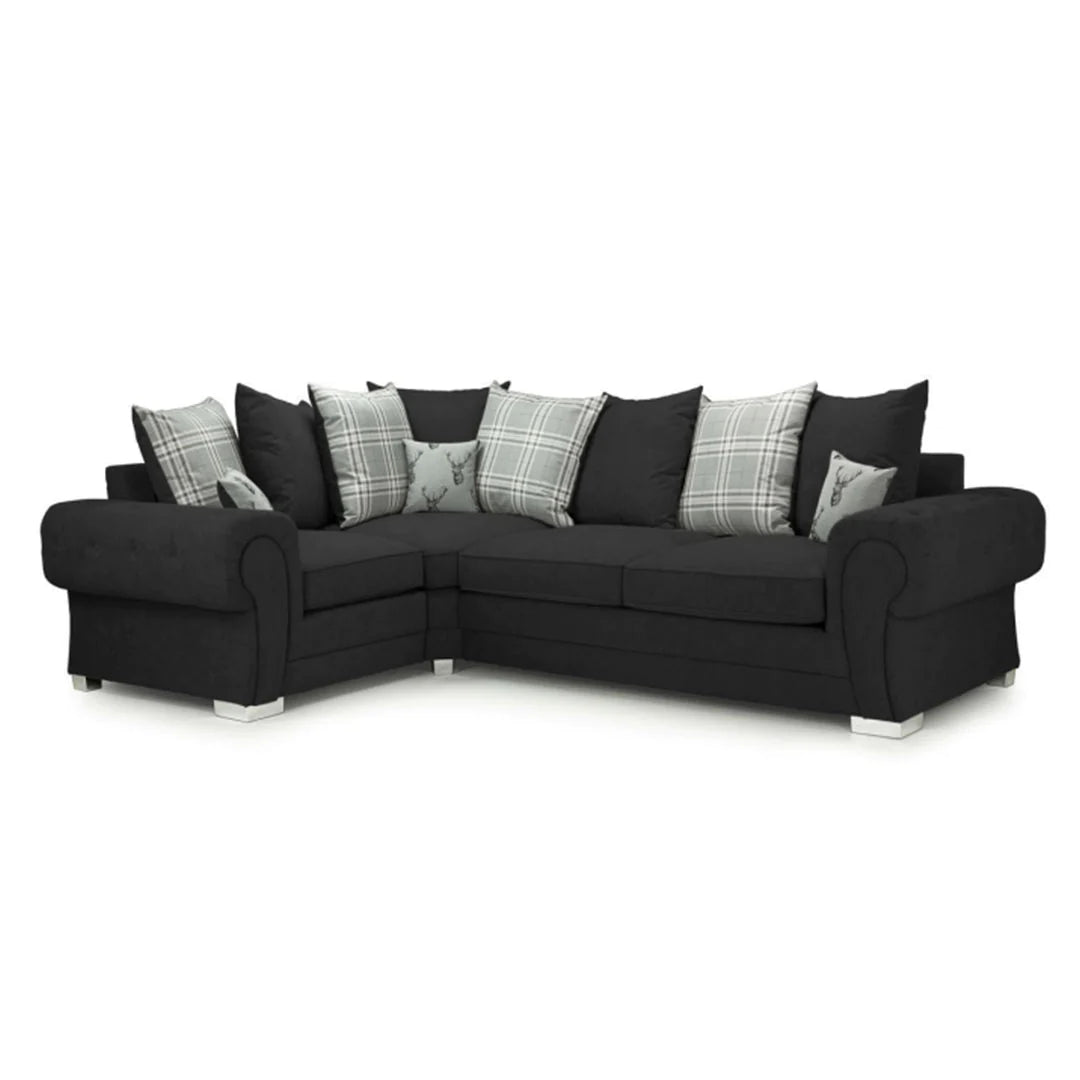 Verona 4 Seater Sofa Black Left Facing