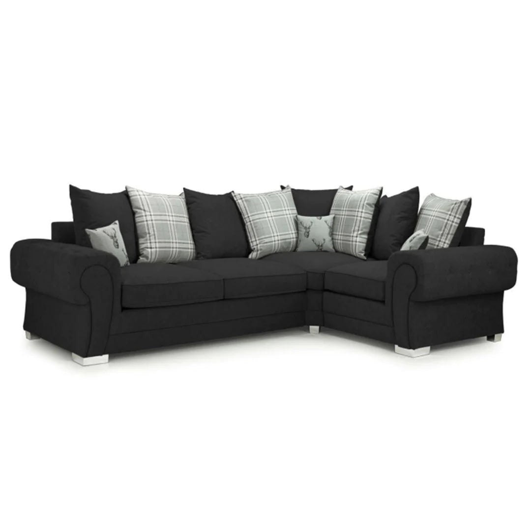 Verona 4 Seater Sofa Black Right Facing