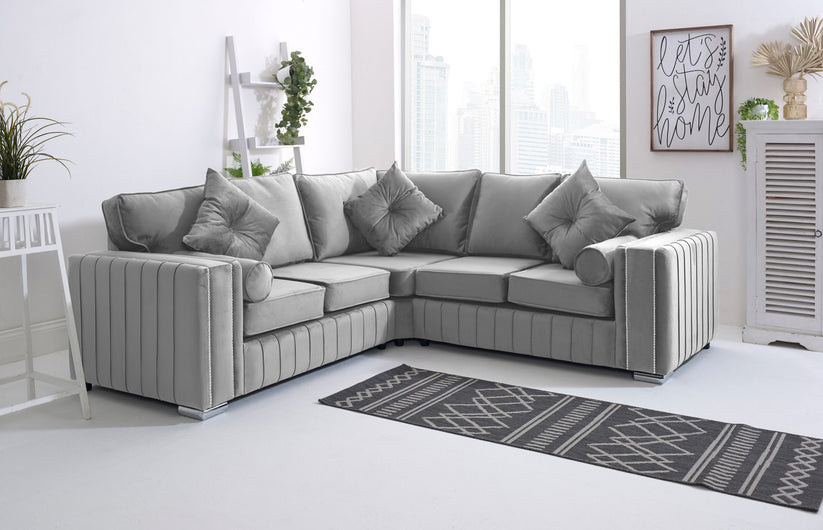 Layla Corner Sofa Silver