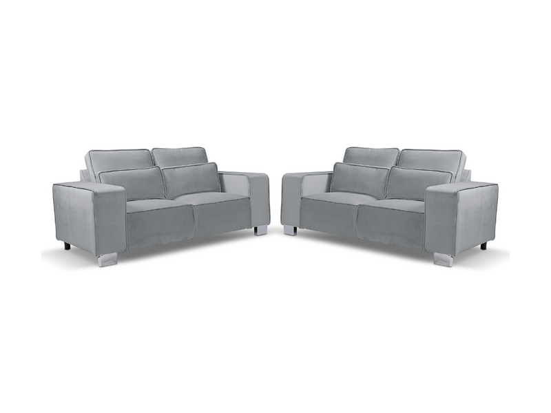 Sloane Luxury Large 3+2 Sofa Set Silver