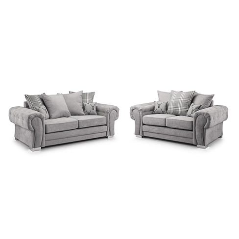 Verona 3+2 Seater Sofa Grey Scatter Back