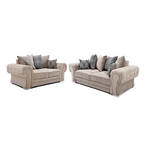 Verona 3+2 Seater Sofa Mink Scatter Back