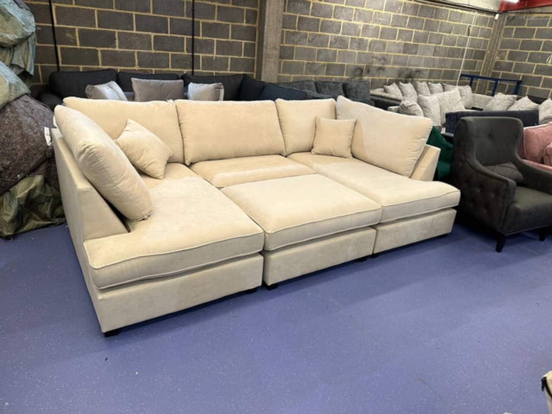 Carnaby Cinema Sofa Bed in Kensington Fabric Cream