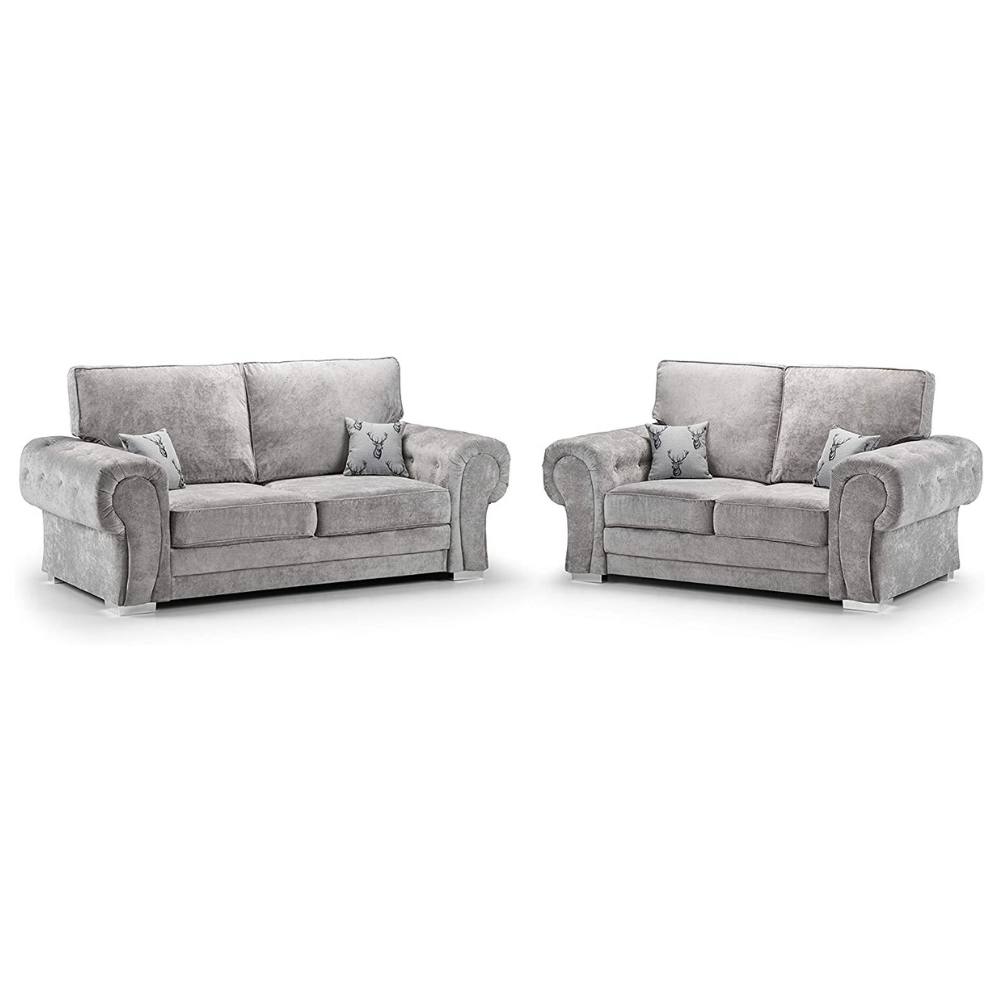 Verona 3+2 Seater Sofa Grey High Back