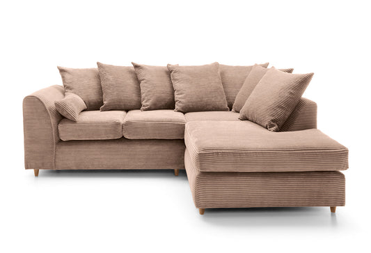 Jumbo Cord Corner Sofa Brown