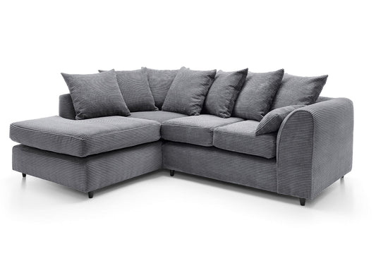 Jumbo Cord Corner Sofa Grey