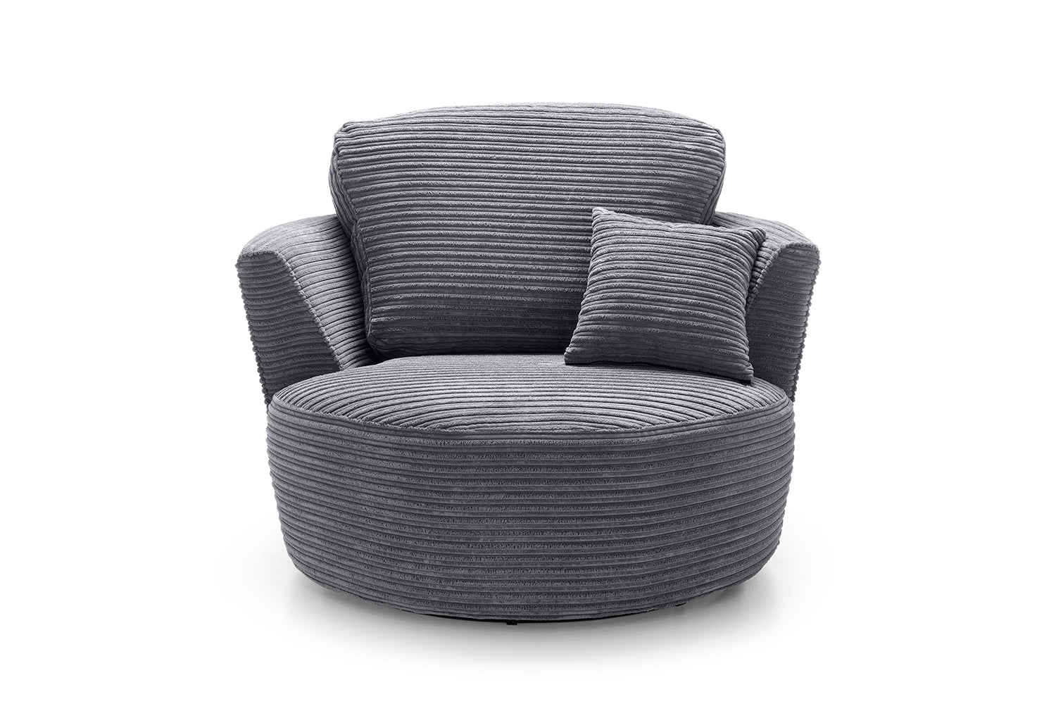 Jumbo Cord Swivel Chair Dark Grey