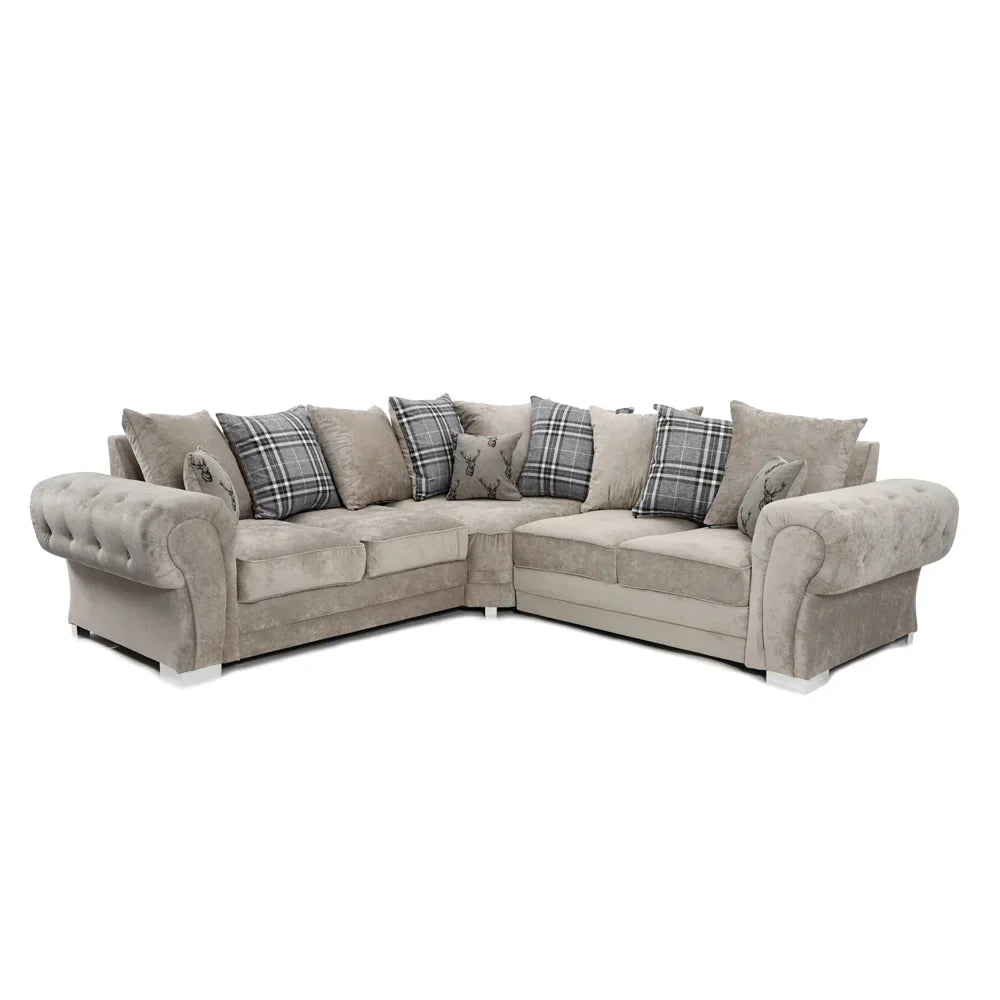 Verona Corner Sofa Mink Scatter Back